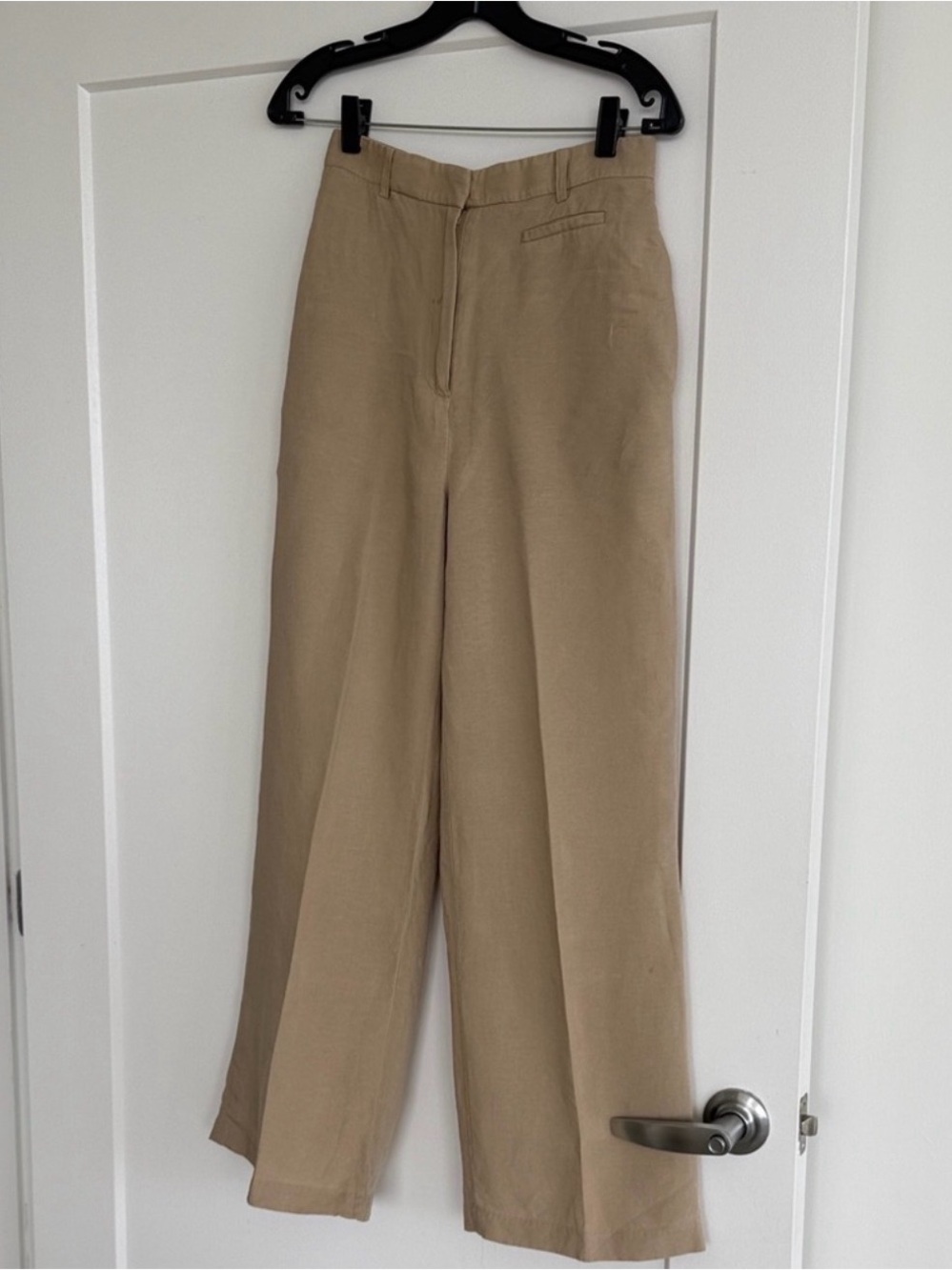 H&M Tan Wide-Leg High-Rise Pants